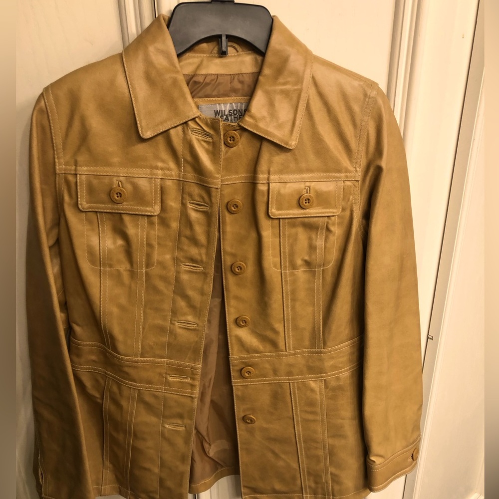 Vintage Wilson neutral small leather jacket festival